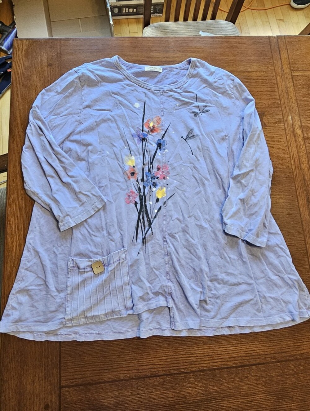 Jess & Jane Mineral Wash Pocket Top Laggenlook 3X
